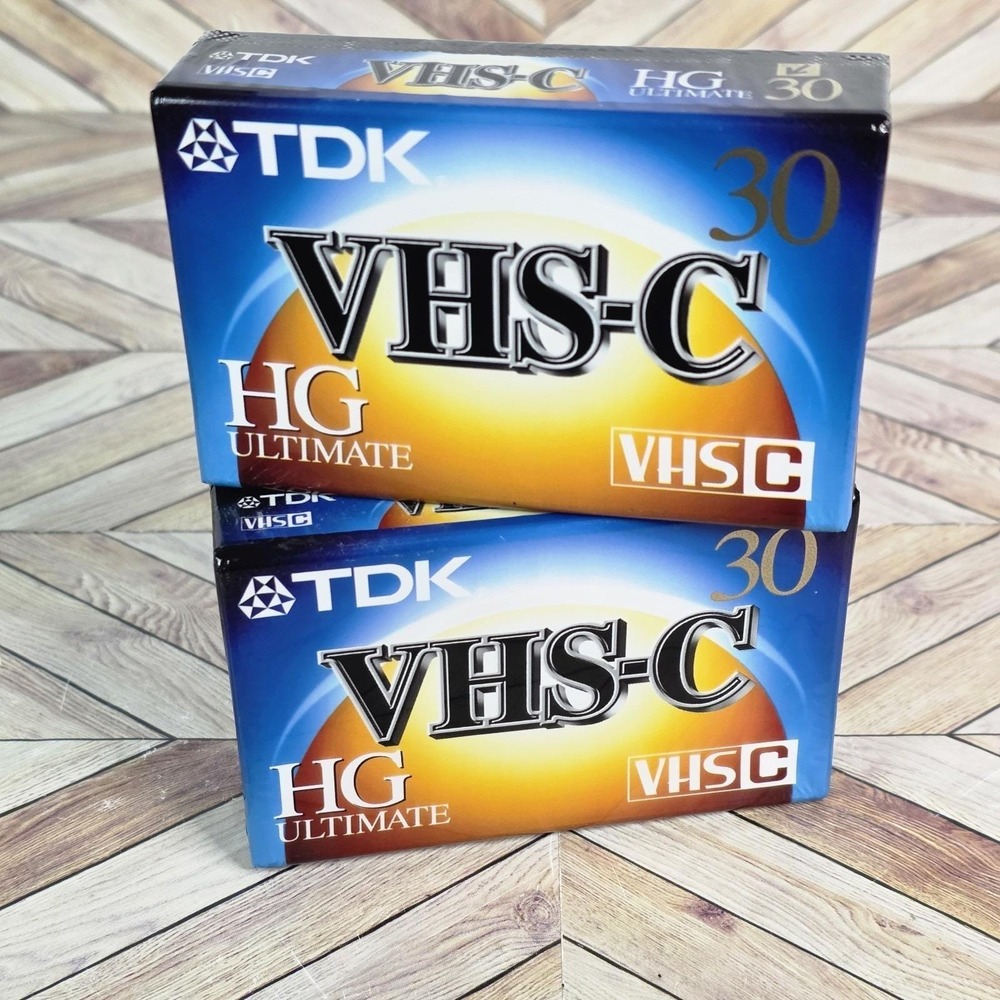2 Sealed New TDK VHS-C Camcorder TC-30HG Blank Tapes Japan HG Ultimate